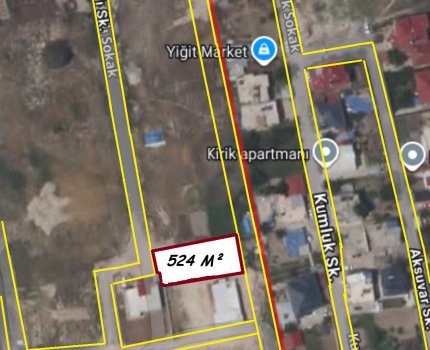 BAHÇELİEVLER MAH. KİRİK MARKET CİVARI 3 KAT İMARLI 524 M² ARSA